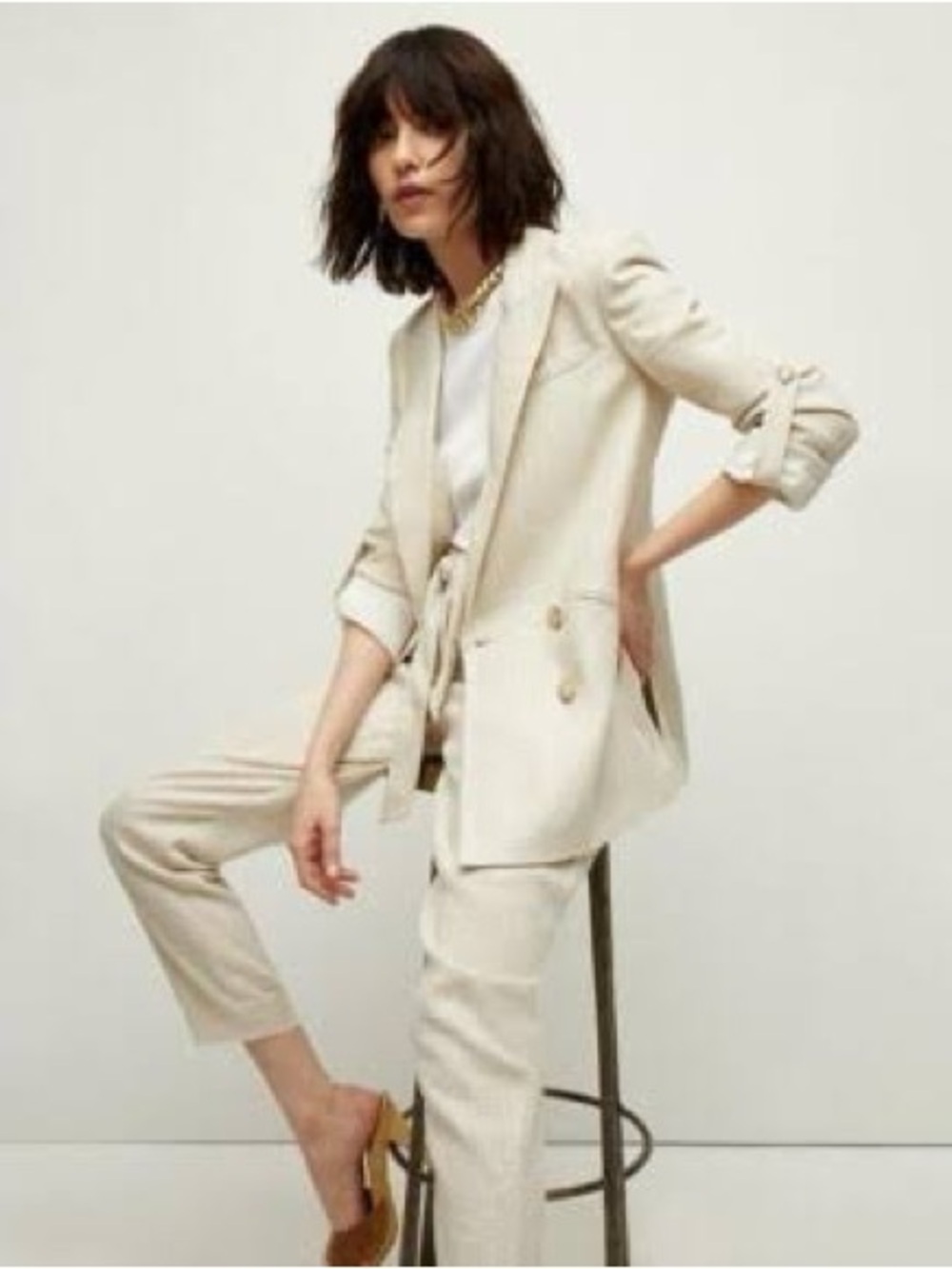 NWT Veronica Beard Parineti Linen Dickey Jacket metallic SILVER, Sz 2